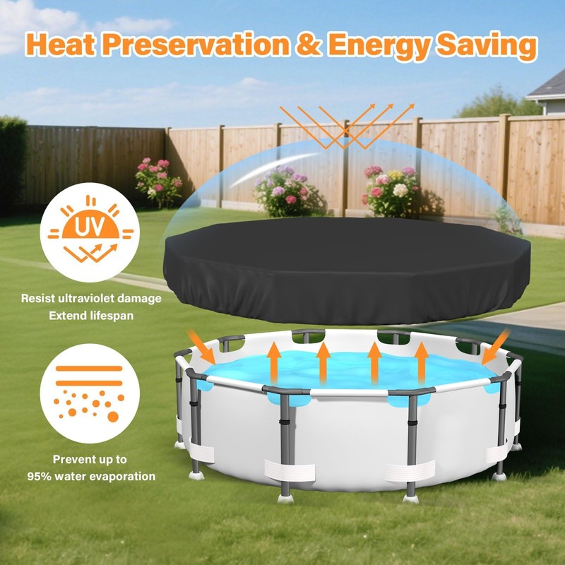 SAFANA 14FT Round Pool Covers for Above Ground Pools, Round