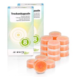JB White 16 Dry Capsules for Hearing Aids, Universal Silica Gel Drying Capsules with Colour Indicator, Dry Tablets Accessories for Drying Hearing Aids (20% More Content, 5g, Individually Sealed)