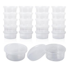 Klmnop 20 Pack 4.5 oz Clear Slime Containers with Lids, Small Plastic Leakproof Containers for Slime, Air Dry Clay, DIY Art Craft Storage(Clear)