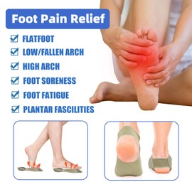 FAJAERNY Arch Support Inserts Braces for Plantar Fasciitis Relief, Upgraded Non-Slip Wearable Arch Support w/Buil-in Gel Pads, for Flat Feet High & Fallen Arch Unisex - Skin Colour