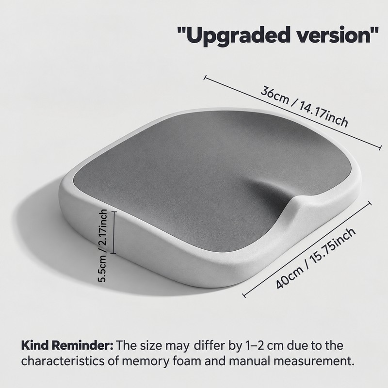 Memory Foam Seat Cushion for Car & Office – Ergonomic