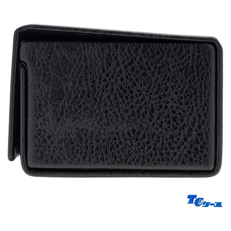 テーシーケース メガネケース おしゃれ レザー ハード ケース マグネット式 スチール フェイクレザー ブラック