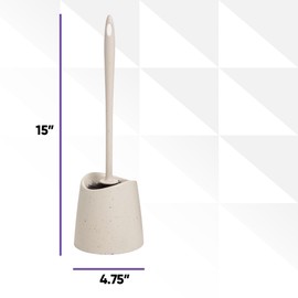 Toilet Brush Cleaner and Holder, Eco-Friendly Toilet Bowl Cleaner Brush with Scrubbing Wand, Brush and Storage Caddy for Easy Bathroom Cleaning, 2-Pack