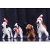 Christmas Felt Puppy Hanging Ornaments, Set of 4, Xmas Wool