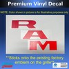 RAM Grille Emblem Overlay Decal Stickers 2025-2026 Ram 1500 (Color: