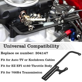 304147 EZ EFI Car Cable Mount Kit, Black Steel Adjustable Carburetor Throttle Cable Mount Bracket, Fit for Automatic Transmission TV Cables & GM 700R4 transfer