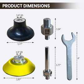 Noyfemr 2 Inch Quick Change Disc Pad Holder Set,roll lock Rotary Sanding Pad Backing Plate with 1/4-20 Thread adapter,1/4" Round ,and 2" Hook & Loop Backing Pad for Milwaukee M12 Tools & Hand Drills