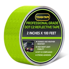 DOT C2 Safety Reflective Tape 2IN x 100 FT - Outdoor Waterproof Conspicuity Tape - Green Reflector Tape for Trailers, Vehicles, Boats - Strong Reflective Safety for Caution Warning Signs