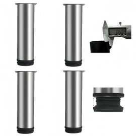 MIEGUIWOR Pack of 4 Furniture Feet, Adjustable, Adjustable Furniture Feet, Cabinet Feet, Height Adjustable, Feet for Furniture, Cupboard, Desk, Table Legs, Furniture Legs, Feet Worktop (Silver, 12 cm)
