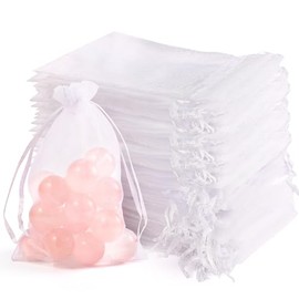 100pcs Organza Bags for Small Gift 4x6 Inch, Premium Mesh Bags Drawstring Candy Jewelry Packaging Sachet Bags, Easter Day Wedding Party Favors Small Gift Bag Durable & Scent-Free for Small Business