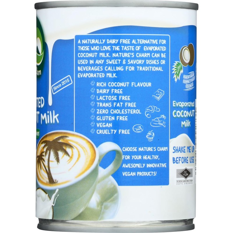 Nature's Charm Evaporated Coconut Milk, 12.2 Fluid Ounce (Pack of