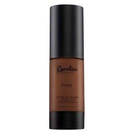 Carolina Cosmetics - Plant-Based Foundation in Cocoa Shade - Hydrating, Pore-Minimizing & Buildable Coverage - Vegan, Non-GMO, Gluten-Free, Paraben-Free- Sun Protection - 1Fl Oz