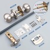 KNOBWELL 4 Pack Brushed Nickel Door Knob with Lock and