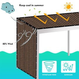 90% Shade Cloth Sun Shade Fabric Privacy Screen Shade Cover for Patio Garden Pergola Shade Cover Canopy with Gromments(Mocha, 10X12 FT)