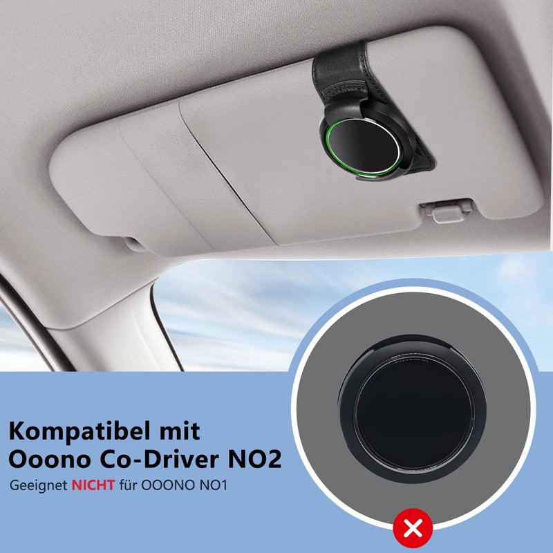 COCASES Holder Compatible with Ooono Co-Driver No2, Leather Sun Visor