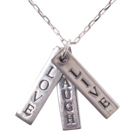 Shag Wear Inspirational Quote Pendant Necklace (Live Love Laugh Pendant)