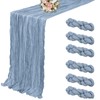 6 Pack Dusty Blue Cheesecloth Table Runner 35x120 Inch 10Ft