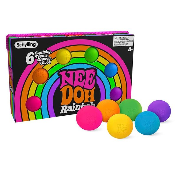 Rainboh Teenie NeeDoh - 6 Rainbow Stress Balls in a