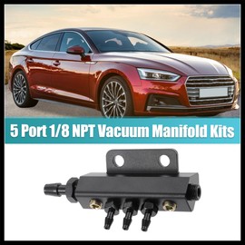 Hihaha Universal Vacuum Manifold Kit 1/8" Ports 1/2" Interfaces Block Intake Manifold for Car Fuel Gas Wastegate Turbo Boost Replacement Durable Material