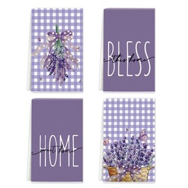 Rumkim Floral Kitchen Towels Dish Towels, Hummingbird Soft Absorbent Hand Towels 24 x 16 Inches Cardinal Bird Lover Gifts, Housewarming Gifts for New Home Women (Purple Flower)