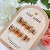 24Pcs Fall Press on Nails Short Square Fake Nails with