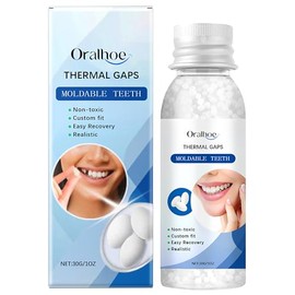 Temporary Tooth Restoration Kit, Dental Repair Denture Repair Beads for Temporary Fixation Filling Missing Broken Teeth Plastic Dentures, Moldable False Teeth Replacement