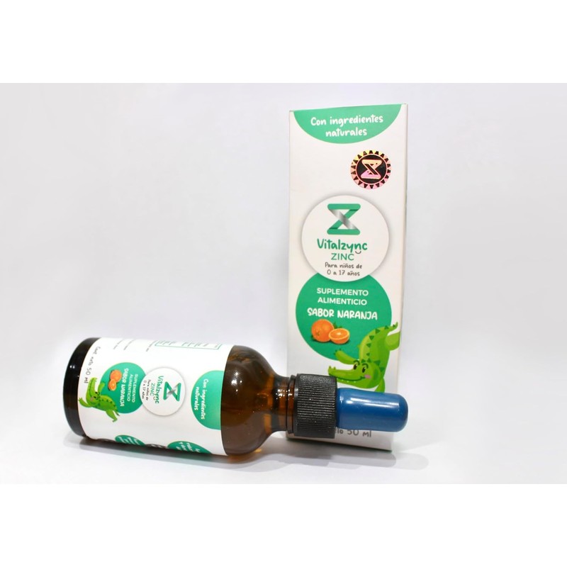 VitalZync Gluconato de Zinc Sabor Naranja 50 ml Suplemento Alimenticio
