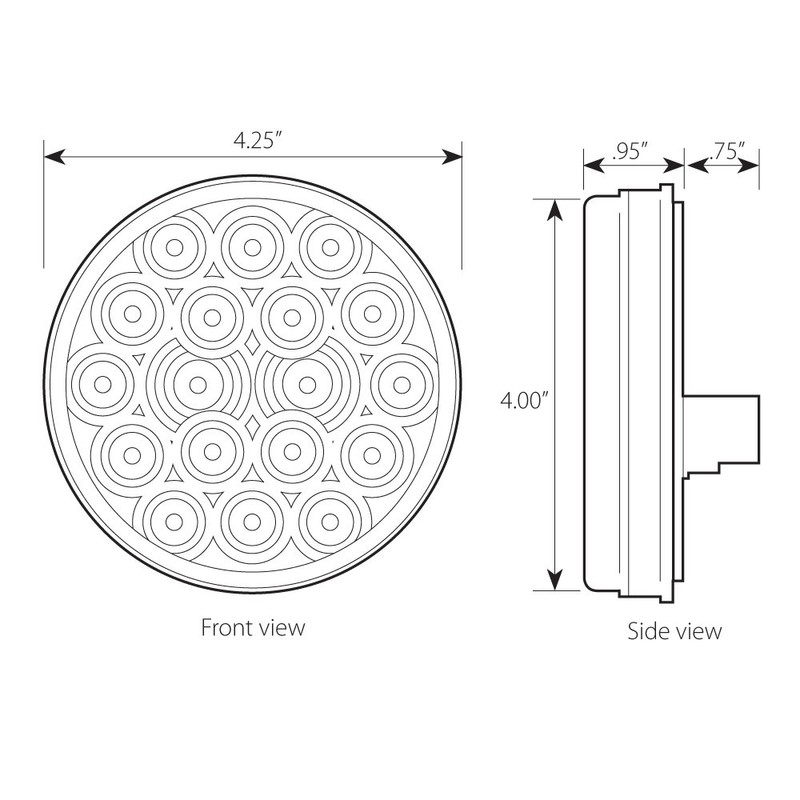 Grand General 76453 Red 4" Round Fleet 18-LED Stop/Turn/Tail Sealed