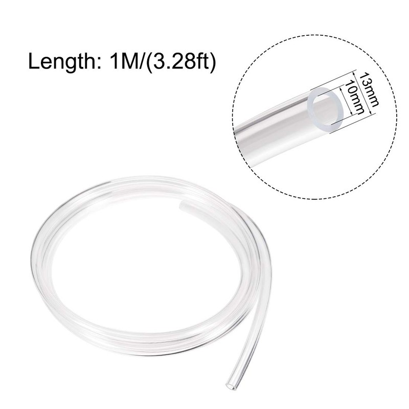 sourcing map PVC Clear Vinyl Tubing, 10mm(3/8") x 13mm(1/2") Plastic