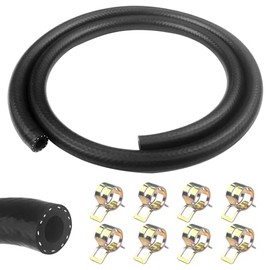 Newpop Petrol Hose Set, 1 Metre Fuel Hose, 8 mm Inner Diameter Diesel Hose, Oil Hose with 8 Pieces Hose Clamps, for Car, Motorcycle, Tractors or Small Engines