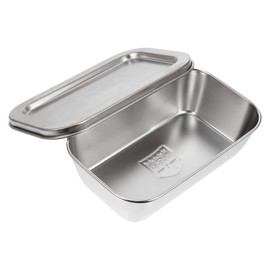 1pc Box stainless steel storage box butter dish with lid for countertop fridge crisper refrigerator butter dish butter metal dish cheese vegetable appetizer 304 stainless steel