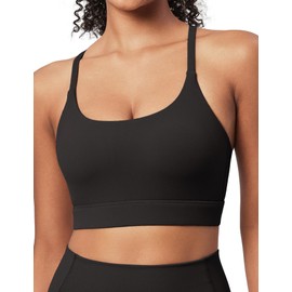 IUGA Sports Bras for Women High Support Padded Workout Bras for Women Strappy Racerback Womens Sports Bras Y Back Yoga Bra Black