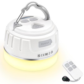 Yonktoo Rechargeable LED Camping Lantern 1000LM, 300H Runtime, 6400mAh, IPX5 Waterproof Tent Light for Camping, Hiking, Power Outages, Home, Emergency Use - Wireless Remote Edition,White