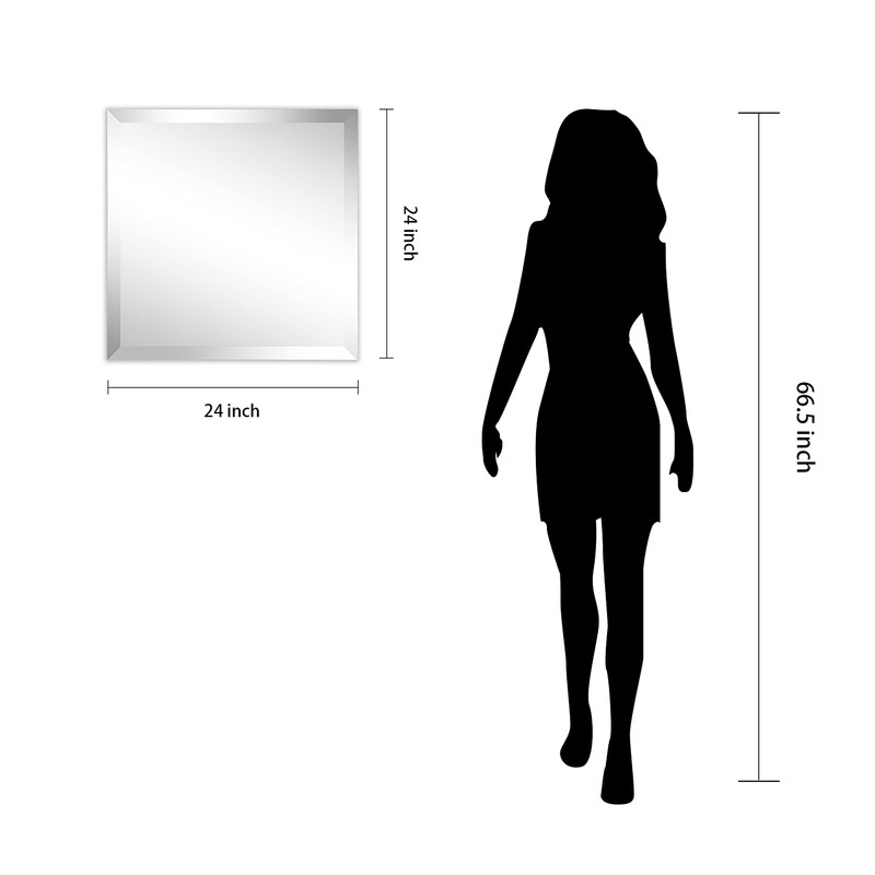Empire Art Direct Modern Frameless Wall Mirror, 1" Beveled Mirror,