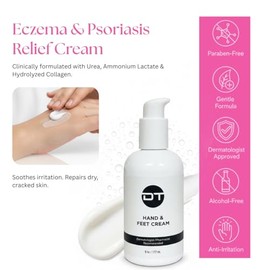 DT Crema de colágeno para manos y pies, hidratación intensiva con urea y colágeno, 4 onzas, sin parabenos