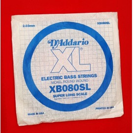 D'ADDARIO XB080SL Nickel Wound XL Bass Single String .080 Super Long Scale
