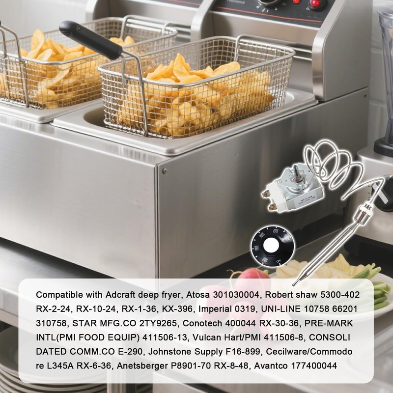 Millivolt Thermostat Control for Gas Deep Fryer with 3/8" MPT