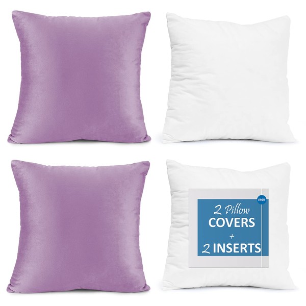Nestl Throw Pillow Inserts Pack of 2 with Velvet Soft