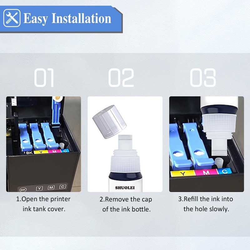 522 Ink Replacement for Epson 522 Ink Refill Bottles for