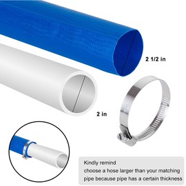 Eastrans 2.5" x 50 FT Pool Backwash Hose,Flat 4 inch Width,Heavy Duty Flat Discharge Hose,Weather and Burst Resistant, Best Pool Hoses for Inground Pools,Pool Filter Hose & Pool Drain Hose