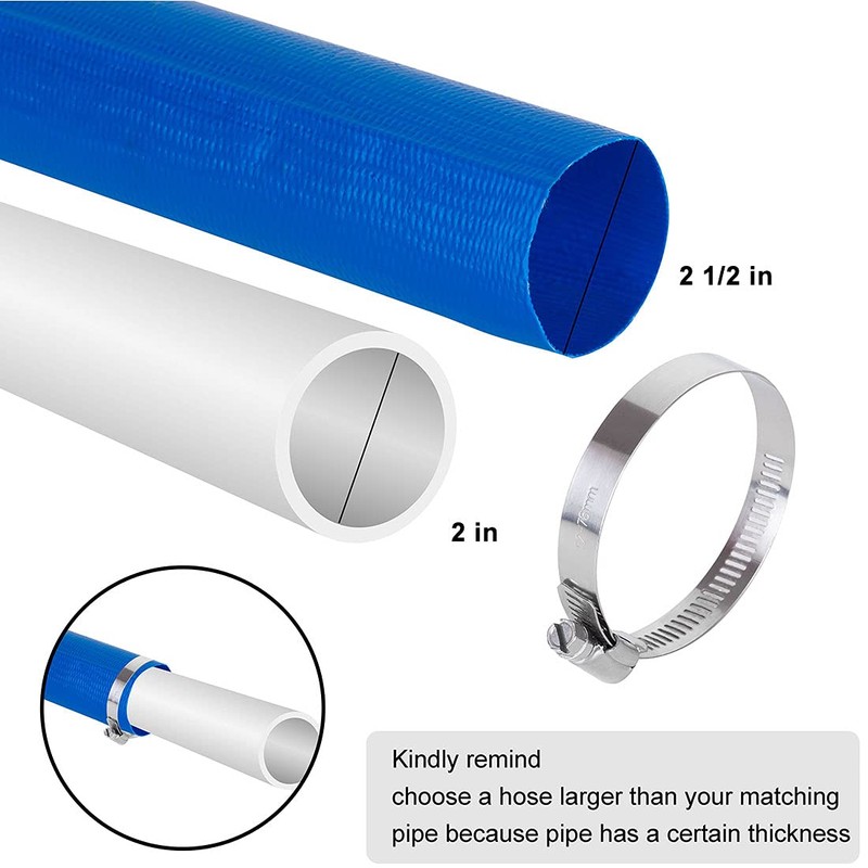 Eastrans 2.5" x 50 FT Pool Backwash Hose,Flat 4 inch