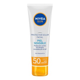 Protector Solar Facial Piel Sensible NIVEA SUN, Protección Contra Las Alergias Causadas Por El Sol, Fps50+ 50Ml