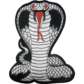 Parche grande de serpiente, 9.5 x 7.5 pulgadas, parche de cobra grande para chaleco de motociclista, chamarra