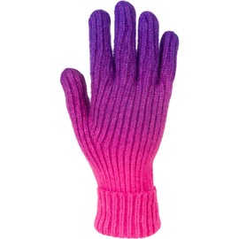 styleBREAKER 09010045 Women's Knitted Gloves with Colour Gradient Pattern, Winter Ombre Knitted Gloves, Finger Gloves, Purple-Pink
