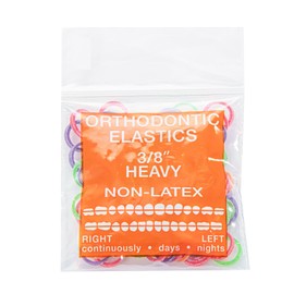 JMU Orthodontic Rubber Bands 3/8 Heavy, 100 Pack 6.5oz Neon non-Latex Intraoral Elastic Bands Orthodontic Elastics Rubber Bands for Braces Made in USA