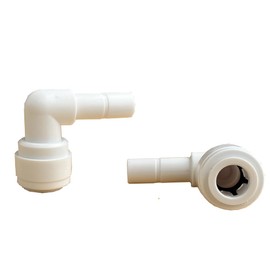 3 Piece 3/8'' Stem Elbow Right Angle Quick Connect RO Fittings with Lock Rings for Reverse Osmosis System Under the Sink Water Filteratrion System, Ice Maker Supply Line, Coffee Maker