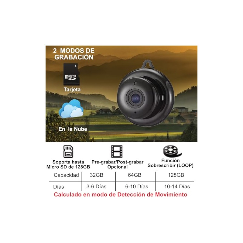 ZINKER Mini Camara Espia WiFi Oculta Full HD iOS Android