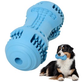 IPTPAS Durable Dog Chew Toy for Teeth Cleaning, Natural Rubber Dental Toy for Small Medium Dogs & Teething Puppies, Tough Chew Toy for Aggressive Chewers, Reduce Boredom and Keep Dogs Busy (Blue)