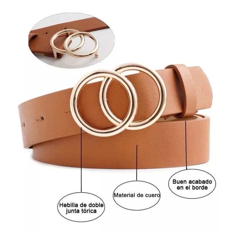 Dolores Cinturón Elegante Para Mujer,dos Círculos,moda Joven Casual