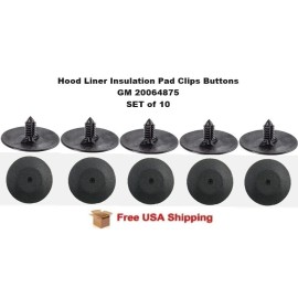 Auveco 1994-1996 Chevy Impala Hood Liner Insulation Insulator Pad Clip Buttons